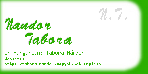nandor tabora business card